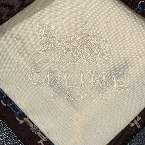 Celine Necktie 100% Silk Brown/Blue (72868) - Picture 5 of 5